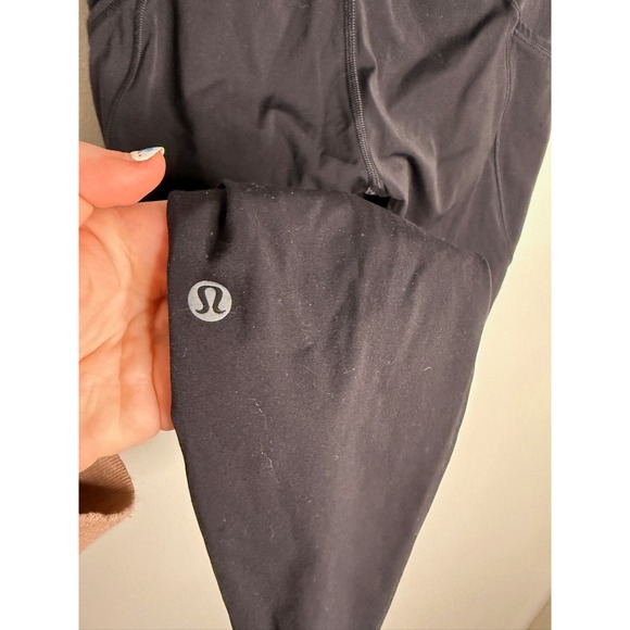 Lululemon Black Fast and Free Leggings Size 4 High Rise Crop Reflective Pants - Picture 6 of 7